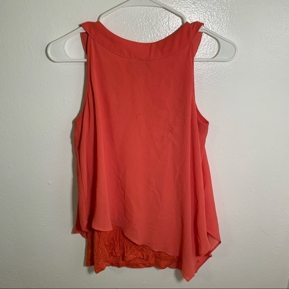 IZ Byer Sleeveless Asymmetrical Blouse Coral - Picture 7 of 11